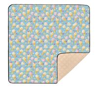 Grand tapis de jeu robuste pour bébé, motif boule de crème glacée de dessin animé, bleu, pour le sol, imperméable, pour bébés, tout-petits, nourrissons, 127 x 127 cm