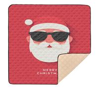 Grand tapis de jeu robuste pour l'intérieur et l'extérieur avec lunettes de soleil de Père Noël lavable pour nouveau-nés, bébés, nourrissons et tout-petits, 127 x 127 cm