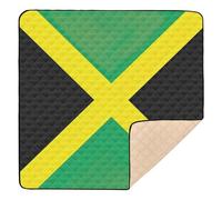 Grand tapis de jeu robuste pour l'intérieur et l'extérieur Motif drapeau de la Jamaïque 127 x 127 cm