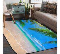Grand tapis de plage tropical antidérapant pour salon, chambre à coucher, cuisine, salle à manger, chambre d'enfant - 183 x 122 cm