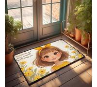Grand tapis de porte d'entrée d'extérieur reste authentique et laissez votre monde Mesorff vous copier : un paillasson fantaisiste Flo Décoration de patio Tapis d'extérieur pour l'entrée de la maison
