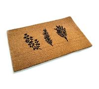 Grand tapis de porte épais et décoratif en fibre de coco avec motifs naturels (chien saucisse)
