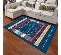 Grand tapis de salon, antidérapant, anti-acariens, doux, pour décoration d'intérieur, idéal pour les enfants et les familles Bleu 200 x 300 cm
