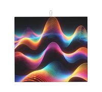 Grand tapis de séchage à vaisselle avec imprimé ondulations colorées, tapis de séchage absorbant en pierre pour comptoir