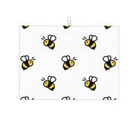 Grand tapis de séchage à vaisselle en microfibre pour comptoir de cuisine, tapis de séchage super absorbant, tapis de séchage à vaisselle Honey Bee 45,7 x 61 cm, facile à nettoyer