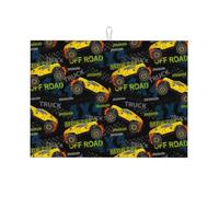 Grand tapis de séchage à vaisselle en microfibre pour comptoir de cuisine, tapis de séchage super absorbant, Monster Truck1 tapis de séchage à vaisselle 45,7 x 61 cm, facile à nettoyer