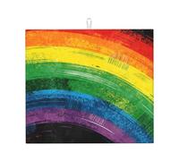 Grand tapis de séchage à vaisselle imprimé arc-en-ciel graffiti - Tapis de séchage absorbant pour comptoir