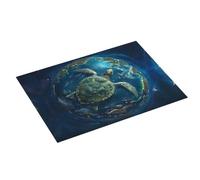 Grand tapis de séchage à vaisselle pour comptoir de cuisine - 45,7 x 61 cm - Tapis de séchage artistique en microfibre absorbante pour comptoir de cuisine, tapis d'égouttoir à vaisselle avec boucle de