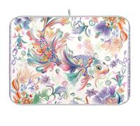 Grand tapis de séchage réutilisable de style bohème avec fleurs et mystères floraux 45,7 x 61 cm