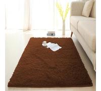 Grand tapis de sol moelleux avec fond antidérapant - Moderne pour chambre d'enfants et de bébés, aire de jeux, d'intérieur et de chevet (200 x 80 cm, café)