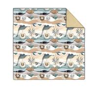 Grand tapis de sol pour chaise d'alimentation de bébé avec motif unique, envers en silicone antidérapant pour un nettoyage facile, cadeau prêt à être offert, protection contre les éclaboussures