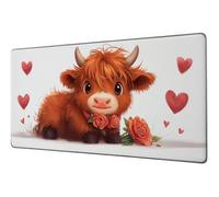 Grand Tapis de Souris 1000x500 mm Tapis Souris XXL Amour sous Main Bureau Bovins des Highlands Mouse Pad Gaming Accessoire Base Antidérapante Fourniture Bureau Mousepad, pour Études Gaming D-240