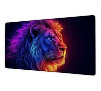 Grand Tapis de Souris 1400x600 mm Tapis Souris XXL Couleur sous Main Bureau Lion Mouse Pad Gaming Accessoire Bords Cousus Caoutchouc Antidérapante Fourniture Bureau Mousepad, pour Études Gaming D-170