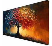 Grand Tapis de Souris 600 x 300 mm Tapis de Souris Gamer Couleur Arbre De La Vie, Accessoires Bureau avec Surface en Caoutchouc Antidérapant Résistant à l'eau pour Bureau, Joueur, Cadeau Homme -XZ95O