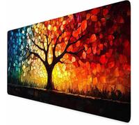 Grand Tapis de Souris 600 x 300 mm Tapis de Souris Gamer Couleur Arbre De La Vie, Accessoires Bureau avec Surface en Caoutchouc Antidérapant Résistant à l'eau pour Bureau, Joueur, Cadeau Homme -XZ32O