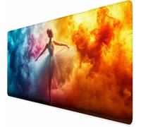 Grand Tapis de Souris 600 x 300 mm Tapis de Souris Gamer Couleur Fille De Ballet, Accessoires Bureau avec Surface en Caoutchouc Antidérapant Résistant à l'eau pour Bureau, Joueur, Cadeau Homme -XZ23F