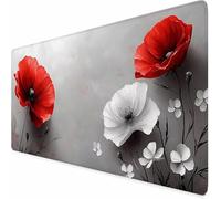 Grand Tapis de Souris 600 x 300 mm Tapis de Souris Gamer Gris Peinture à L'Encre, Accessoires Bureau avec Surface en Caoutchouc Antidérapant Résistant à l'eau pour Bureau, Joueur, Cadeau Homme -XZ26K