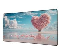 Grand Tapis de Souris 600x300 mm Tapis Souris XXL Mer sous Main Bureau Amour Mouse Pad Gaming Accessoire Bords Cousus Caoutchouc Antidérapante Fourniture Bureau Mousepad, pour Études Gaming D-104