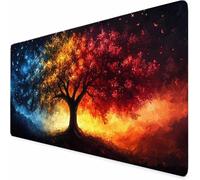 Grand Tapis de Souris 700 x 300 x 3MM Tapis de Souris Gamer Couleur Arbre De La Vie, Accessoires Bureau avec Surface en Caoutchouc Antidérapant Résistant à l'eau pour Bureau, Joueur, Cadeau -XZ61Q