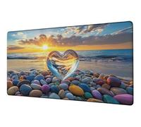 Grand Tapis de Souris 700x300 mm Tapis Souris XXL Mer sous Main Bureau Amour Mouse Pad Gaming Accessoire Bords Cousus Caoutchouc Antidérapante Fourniture Bureau Mousepad, pour Études Gaming D-102
