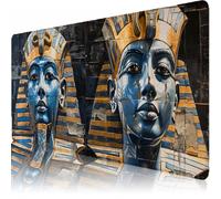 Grand Tapis de Souris 800 x 300 x 3 mm, Sous-Main Bureau Précision, Egypte Tapis de Clavier avec Base en Caoutchouc Antidérapante et Bords Cousus, Étanche Protecteur Sous-Main Bureau (Portrait) L-x19