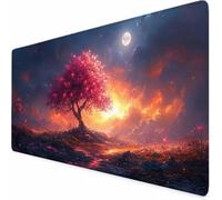 Grand Tapis de Souris 900x400x3MM Tapis de Souris Gamer Couleur Arbre De La Vie, Accessoires Bureau avec Surface en Caoutchouc Antidérapant Résistant à l'eau pour Bureau, Joueur, Cadeau Homme -XZ54X