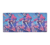 Grand tapis de souris antidérapant avec motif squelette humain de dessin animé 80 x 30 cm