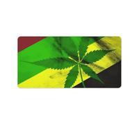 Grand tapis de souris antidérapant pour clavier de jeu, motif feuilles de drapeau de la Jamaïque, tapis d'écriture pour bureau, travail, maison, 30 x 60 cm