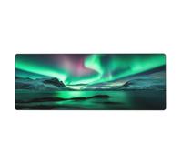 Grand tapis de souris Aurora Borealis avec base en caoutchouc antidérapant étendue avec bords cousus, pour jeux vidéo, ordinateur de bureau, grand tapis de souris 30 x 80 cm