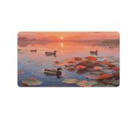 Grand tapis de souris avec imprimé nénuphar - Sous-main de bureau imperméable - Pour ordinateur portable - Pour l'école, le bureau, la maison - 40,6 x 76,2 cm