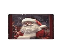 Grand tapis de souris avec imprimé Père Noël - Sous-main de bureau imperméable pour ordinateur portable - Pour l'école, le bureau, la maison - 40,6 x 76,2 cm