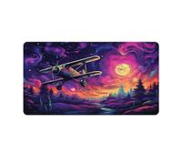 Grand tapis de souris avec photo d'un planeur dans l'espace bords cousus 40x75cm tapis de souris pour clavier et bureau avec base en caoutchouc antidérapante idéal pour le bureau ou la maison