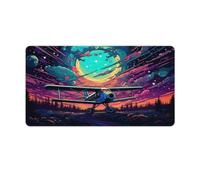 Grand tapis de souris avec photo d'un planeur dans l'espace style tapis de souris 40x75cm sous main pour clavier et bureau pour une vitesse et un contrôle optimaux base en caoutchouc antidérapante