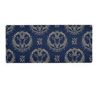 Grand tapis de souris avec signe du zodiaque doré astrologie bleu marine 80 x 30 cm