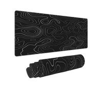 Grand Tapis de Souris Carte topographique Noire, Base Antidérapant Tapis de Souris XXL Mouse Pad pour Ordinateur Bureau Travail