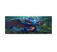 Grand Tapis de Souris Cobalt Baby Dragon sous Main en Caoutchouc antidérapant imperméable et antitache Compatible avec PC MacBook et Ordinateur Portable 30x80cm