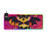Grand tapis de souris coloré avec ailes de chauve-souris Memphis pour bureau, grand jeu de 90 x 40 cm