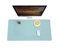 Grand tapis de souris coloré en cuir PU 90 x 45 cm et surface d'écriture élégant pour bureau et maison protection bleu durable imperméable antidérapant