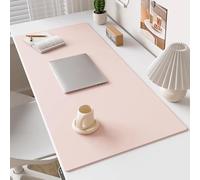 Grand tapis de souris de bureau en cuir synthétique, antidérapant, imperméable, pour le travail, la maison, l'école (rose, 80 x 50 cm)
