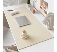 Grand tapis de souris de bureau en cuir synthétique, antidérapant, imperméable, pour le travail, la maison, l'école (jaune clair, 80 x 60 cm)
