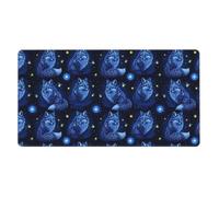 Grand tapis de souris de bureau, imperméable, compatible avec l'art du renard Kitsune magique, pour l'école, le bureau et la maison, 40,6 x 75,9 cm