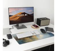 Grand tapis de souris de bureau poétique avec peinture de paysage, durable, antidérapant, respectueux de l'environnement pour un confort et une stabilité améliorés.