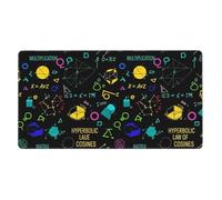 Grand tapis de souris de bureau, tapis de souris de jeu, grand tapis de bureau extensible pour clavier, ordinateur portable, compatible avec les mathématiques et l'algèbre, noir, 40,6 x 75,9 cm