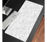 Tapis de Souris Gaming XXL Courbe Blanche, 1000x500mm Grand Tapis de Souris, Tapis de Souris Antidérapant Surface Spéciale Améliore Précision et Vitesse, pour Gamer Ordinateur PC