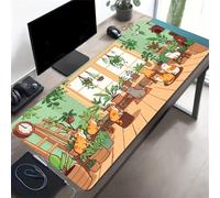 Grand Tapis de Souris de Jeu 1000x500x2 mm Mouse Pad Gaming Plante Chat Mignonne Tapis de Bureau Antidérapant avec Bords Cousus pour Bureau, Études, Gamer