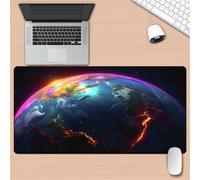 Grand Tapis de Souris de Jeu 1000x500x2 mm Mouse Pad Gaming Univers Spatial Tapis de Bureau Antidérapant avec Bords Cousus pour Bureau, Études, Gamer