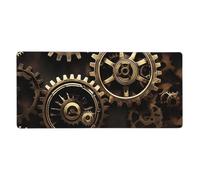 Grand tapis de souris de jeu 40,6 x 90,2 cm, antidérapant, taille XXL, tapis de souris long avec bords cousus pour clavier, maison, bureau, jeu, travail, engrenages steampunk cool, grand tapis de