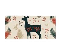 Grand tapis de souris de jeu 40,6 x 90,2 cm, antidérapant, taille XXL, tapis de souris long avec bords cousus pour clavier, maison, bureau, jeu, travail, grand sous-main de Noël avec rennes