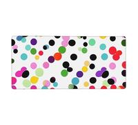 Grand tapis de souris de jeu 40,6 x 90,2 cm, XXL étendu avec bords cousus, antidérapant, long tapis de bureau à pois Twister pour clavier, maison, bureau, jeu vidéo