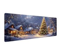 Grand Tapis de Souris de Jeu, 400x900x4 mm, Tapis de Souris Noël Tapis de Bureau, Multifonction Arbre Mouse Pad avec Surface Résistant à l'eau, Base Antidérapante pour Ordinateur Portable Déco G-7